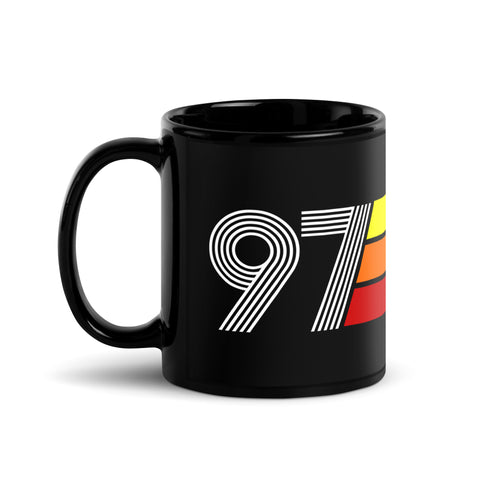 97 - 1997 Retro Tri-Line 11oz Black Glossy Mug