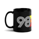 98 - 1998 Retro Tri-Line 11oz Black Glossy Mug