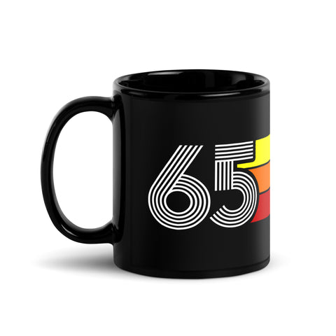 65 - 1965 Retro Tri-line 11oz Black Glossy Mug