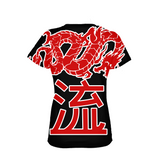 Kanji Japanese dragon Womens All-Over Print T-shirt - Styleuniversal