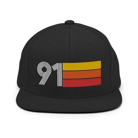 91 - 1991 Retro Tri-Line Snapback Hat