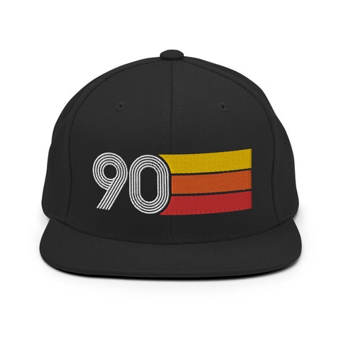90 - 1990 Retro Tri-Line Snapback Hat