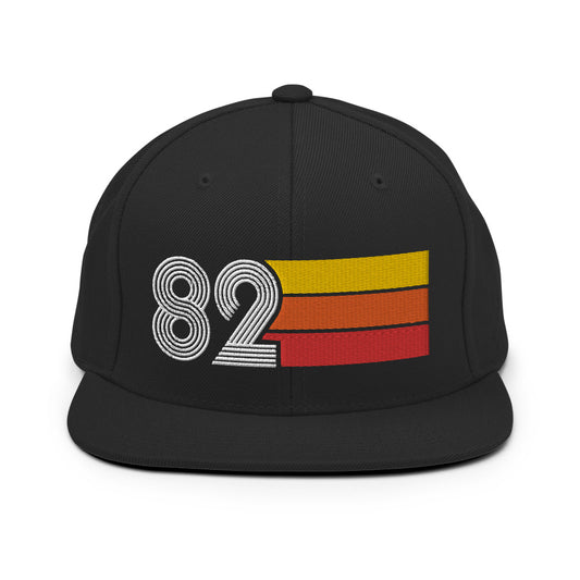 82 - 1982 Retro Tri-Line Snapback Hat