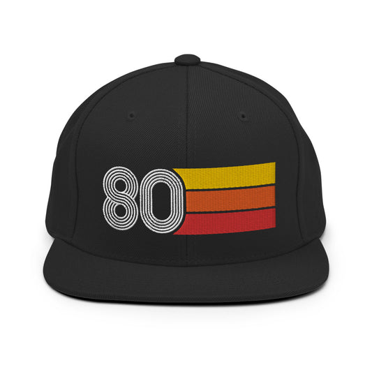 80 - 1980 Retro Tri-Line Snapback Hat