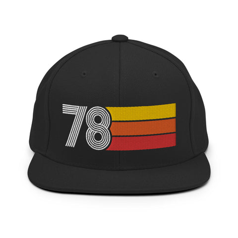 78 - 1978 Retro Tri-Line Snapback Hat