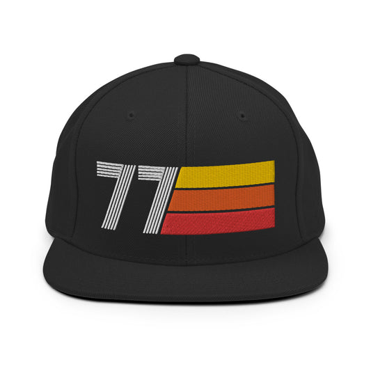 77 - 1977 Retro Tri-Line Snapback Hat