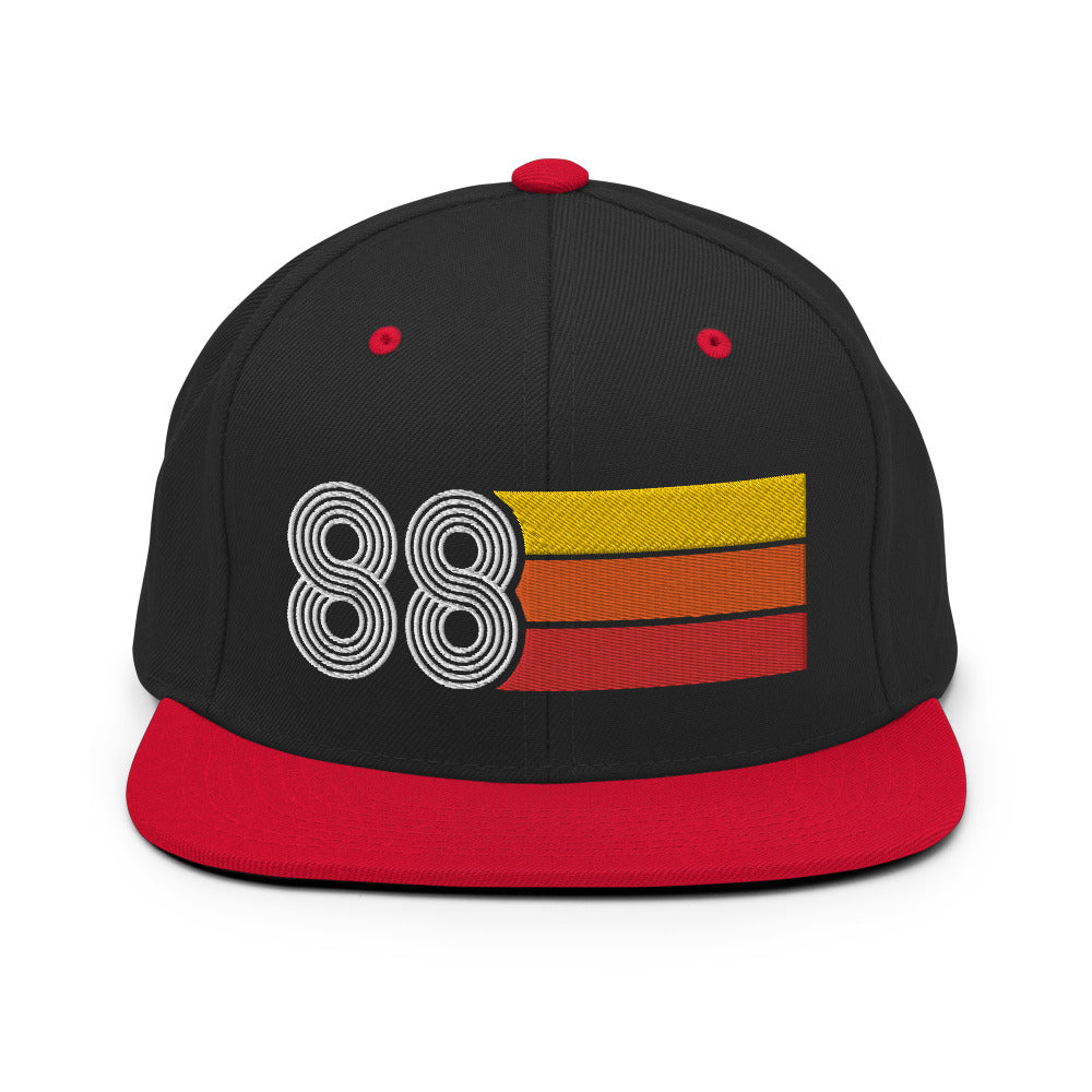 88 - 1988 Retro Tri-Line Snapback Hat