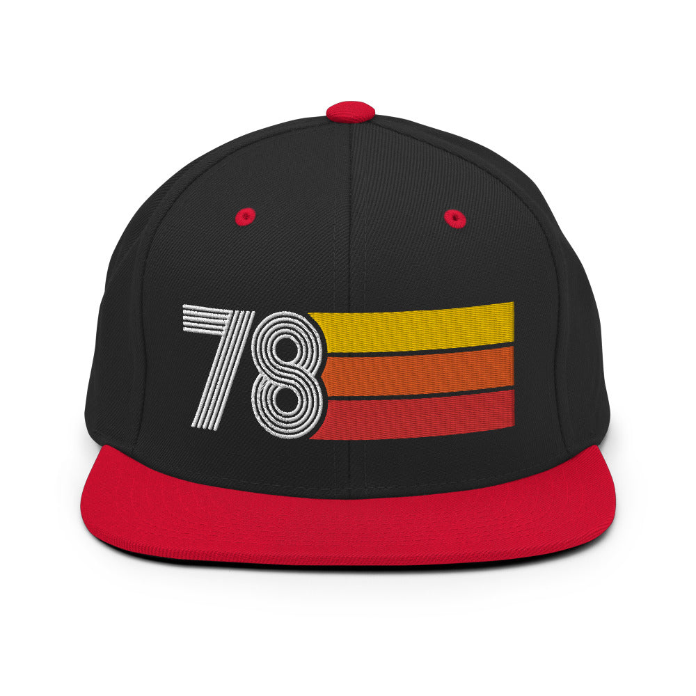 78 - 1978 Retro Tri-Line Snapback Hat