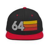 64 - 1964 Retro Tri-Line Snapback Hat
