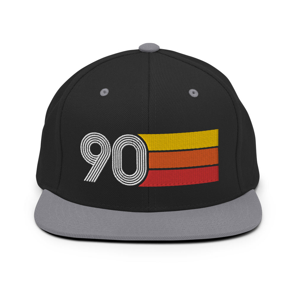 90 - 1990 Retro Tri-Line Snapback Hat