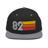 82 - 1982 Retro Tri-Line Snapback Hat