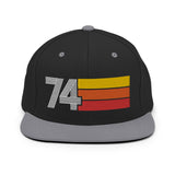 74 - 1974 Retro Tri-Line Snapback Hat