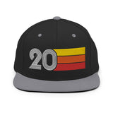 20 - Number 20 Retro Tri-Line Snapback Hat