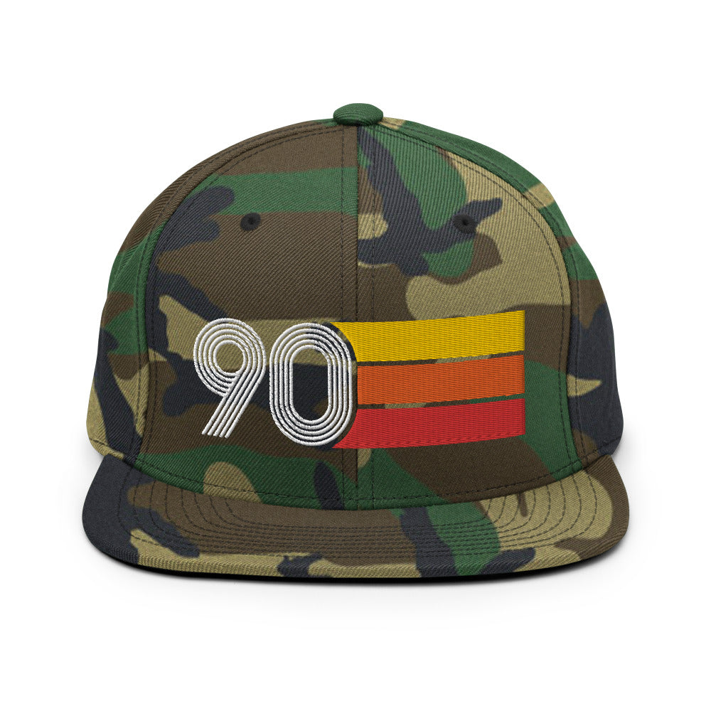 90 - 1990 Retro Tri-Line Snapback Hat