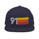 91 - 1991 Retro Tri-Line Snapback Hat