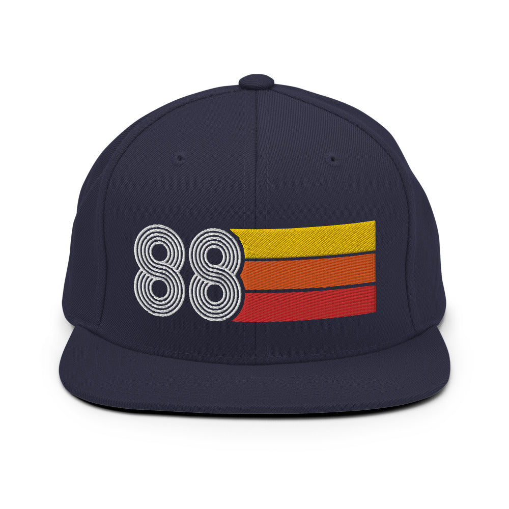 88 - 1988 Retro Tri-Line Snapback Hat