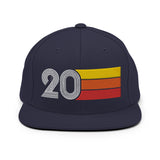 20 - Number 20 Retro Tri-Line Snapback Hat