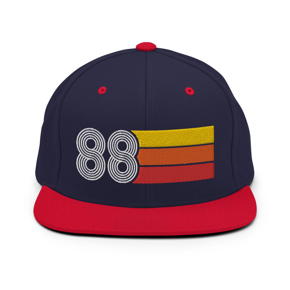 88 - 1988 Retro Tri-Line Snapback Hat