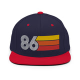 86 - 1986 Retro Tri-Line Snapback Hat