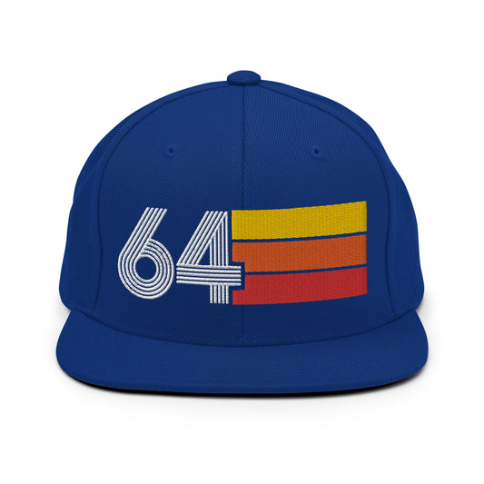 64 - 1964 Retro Tri-Line Snapback Hat