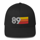 89 1989 fitted baseball cap hat birthday gift for men women retro design