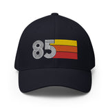 85 1985 fitted baseball cap hat birthday gift for men women retro design