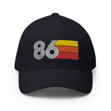 86 1986 fitted baseball cap hat birthday gift for men women retro design