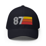 87 1987 fitted baseball cap hat birthday gift for men women retro design
