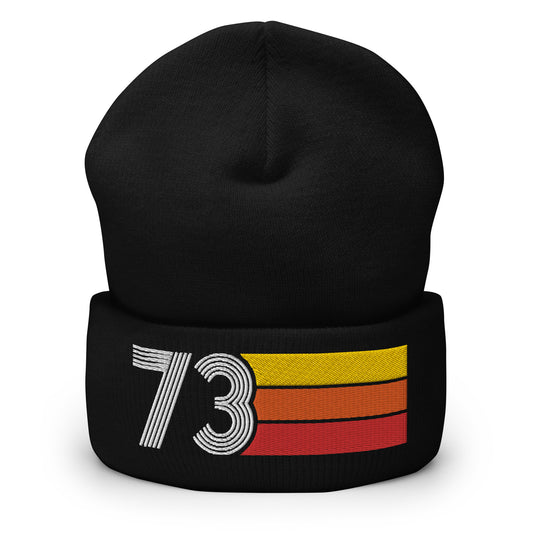 73 - 1973 Retro Tri-Line Cuffed Beanie