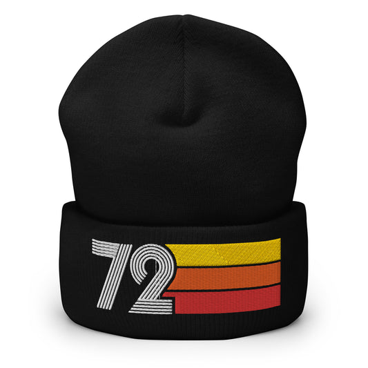 72 - 1972 Retro Tri-Line Cuffed Beanie