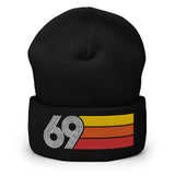 69 - 1969 Retro Tri-Line Cuffed Beanie