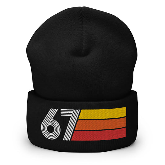 67 - 1967 Retro Tri-Line Cuffed Beanie