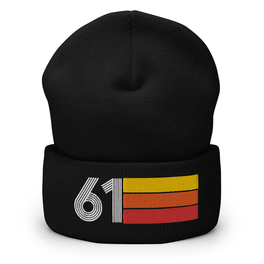 61 - 1961 Retro Tri-Line Cuffed Beanie