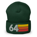 64 - 1964 Retro Tri-Line Cuffed Beanie