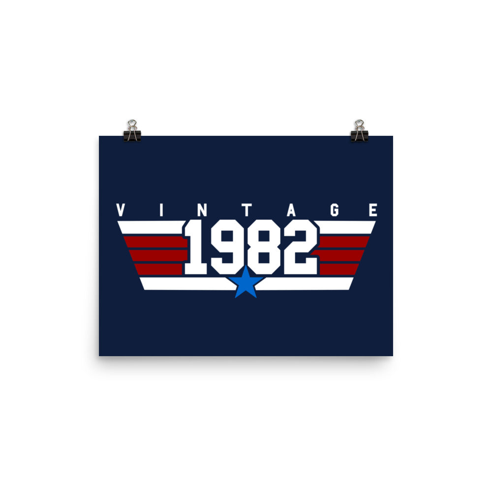 82 - Vintage 1982 Aviator Wall Art Poster