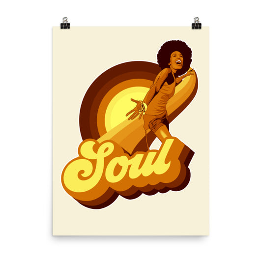 Retro 70's Soul Wall Art Poster