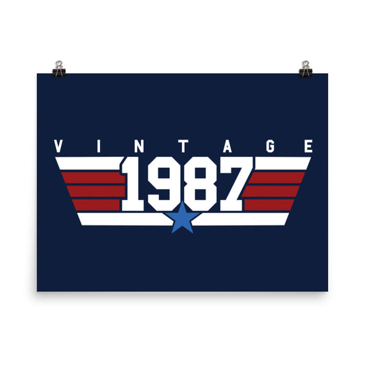 87 - Vintage 1987 Aviator Wall Art Poster