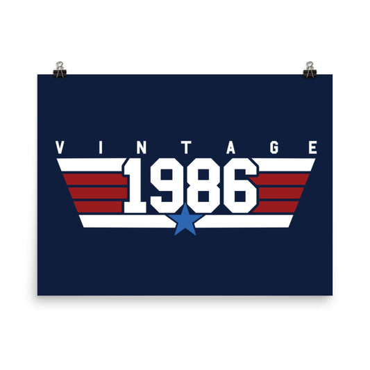 86 - Vintage 1986 Aviator Wall Art Poster