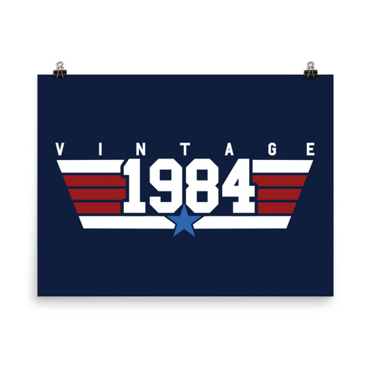 84 - Vintage 1984 Aviator Wall Art Poster