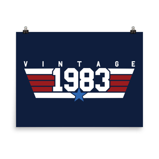 83 - Vintage 1983 Aviator Wall Art Poster