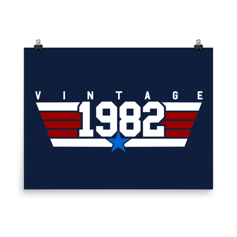 82 - Vintage 1982 Aviator Wall Art Poster