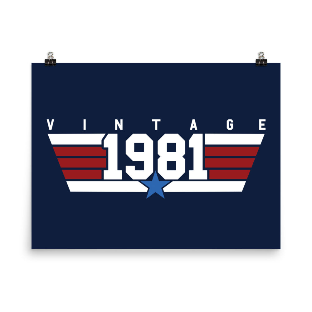 81 - Vintage 1981 Aviator Wall Art Poster