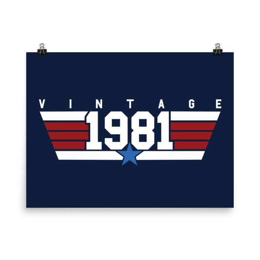 81 - Vintage 1981 Aviator Wall Art Poster