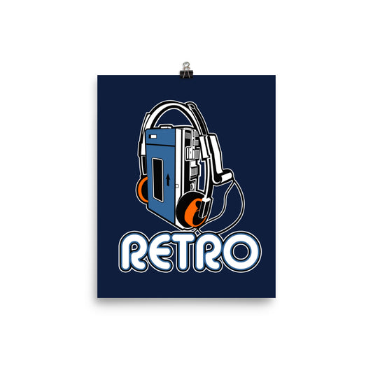 Retro Cassette Player Wall Art Poster