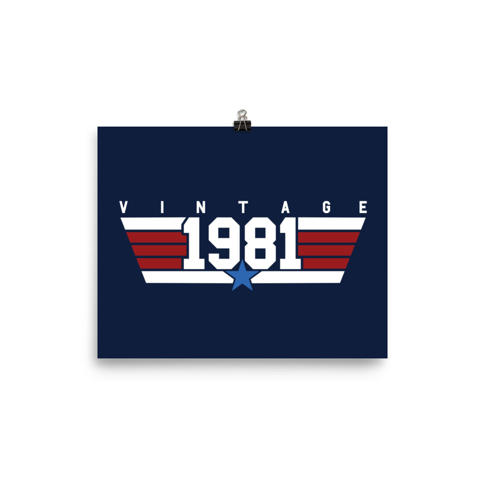 81 - Vintage 1981 Aviator Wall Art Poster