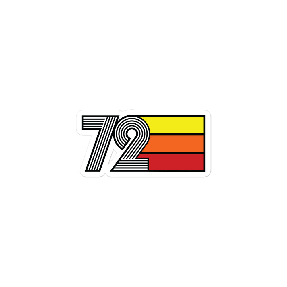 72 - 1972 Retro Tri- Line Decal 50th Birthday Decoration Bubble-free Vinyl stickers