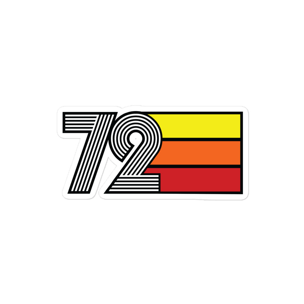 72 - 1972 Retro Tri- Line Decal 50th Birthday Decoration Bubble-free Vinyl stickers