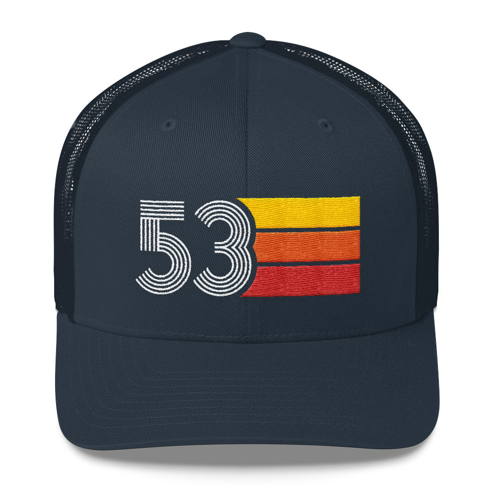 53 Number 1953 Birthday Retro Trucker Hat