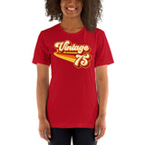 Vintage 1975 Warm Retro Lines SLIM FIT Sleeve Unisex T-Shirt