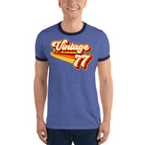 Vintage 1977 Warm Retro Lines Ringer T-Shirt
